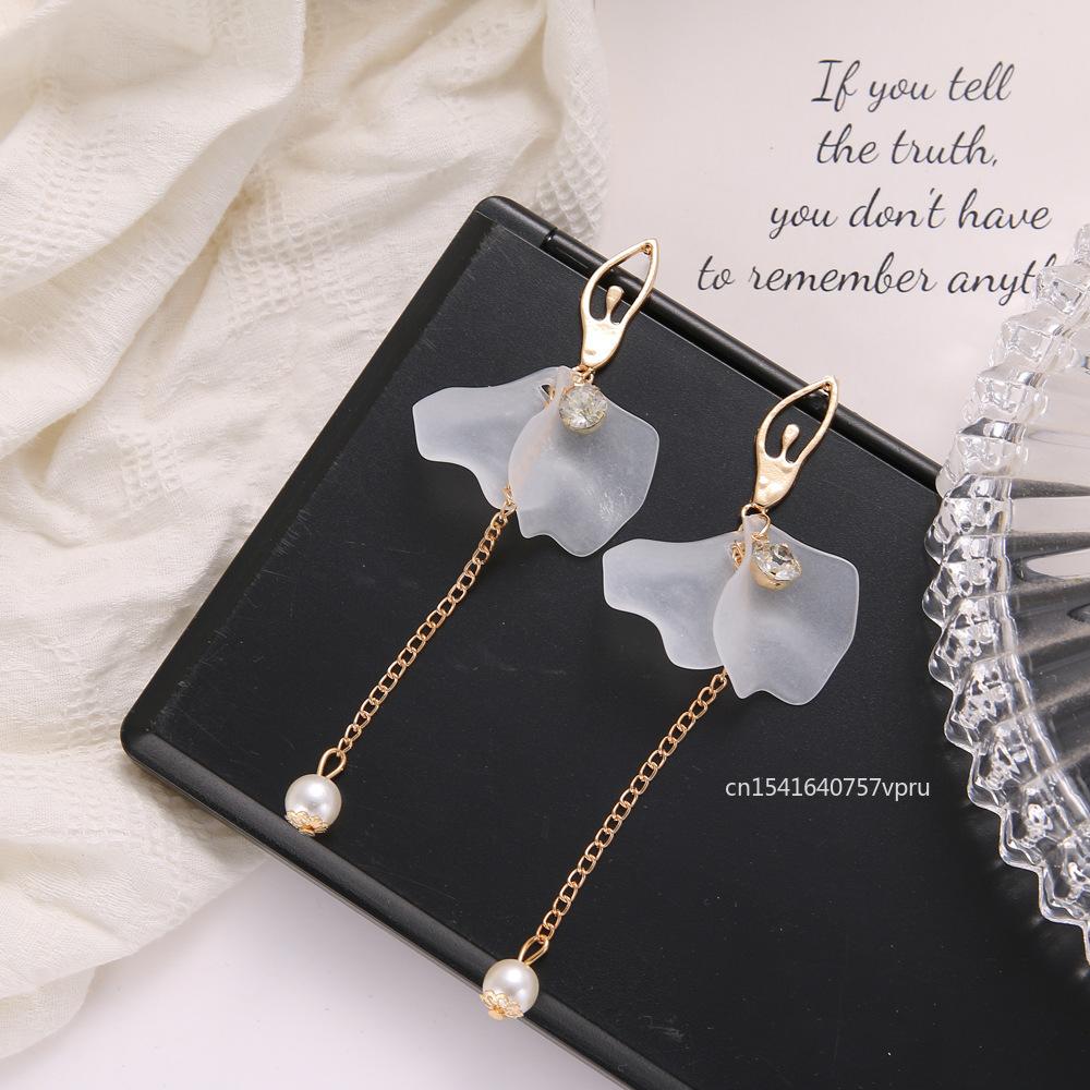 Bohemia Flower Earrings Women Fashion Long Hanging Earrings Crystal Female Wedding Earings Party Jewelry