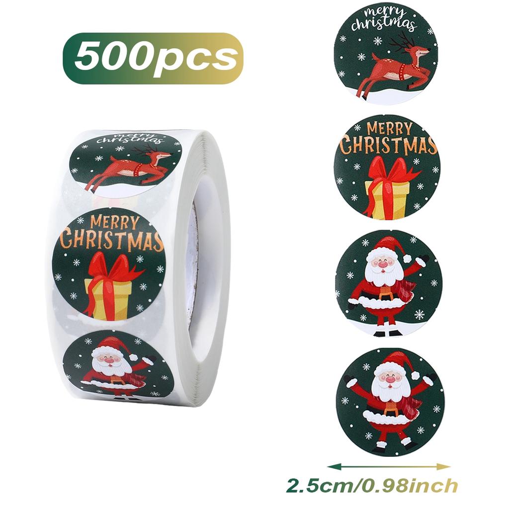 500Pcs Merry Christmas Stickers 2025 Christmas Party Seal Labels Stickers DIY Gifts Baking Package Envelope Stationery Decor