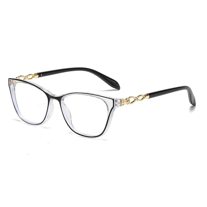 Cat Eye Reading Glasses Women Fashion Anti-Blue Light Metal Chain Legs Eyeglasses Vintage Presbyopic Eyewear