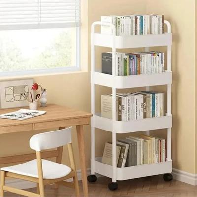 Bookshelf Storage Trolley Mobile Kitchen Organizer Cart With Wheels Multi-Layer Bathroom Shelves Household Snacks Storage Rack