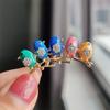 Cartoon Cute Colorful 5 Bird Brooch High-Grade Enamel Drip Oil Glaze Diamond Animal Silk Scarf Buckle