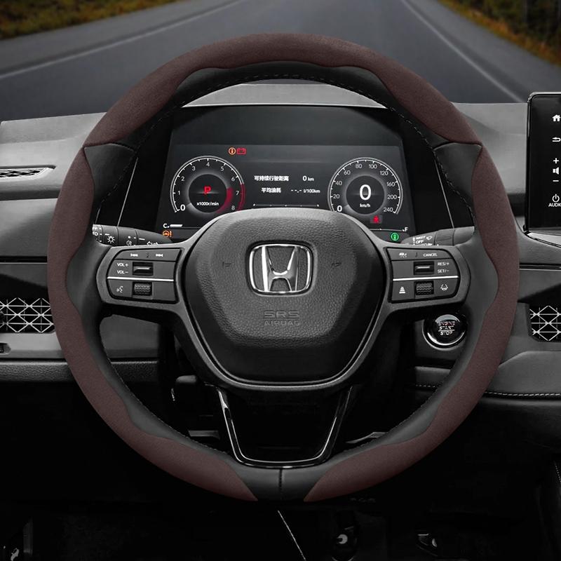 For Honda Suede Snap-on Steering Wheel Cover Fit Civic 2008 Accord 7 8 Vezel Freed 10 Stream Breeze Cr V 3 Shuttle Rn6 Jade