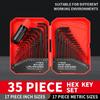 35-Piece L-Shaped Hexagon Wrench Set Metric and SAE Hex Key Wrench  Furniture Assembly