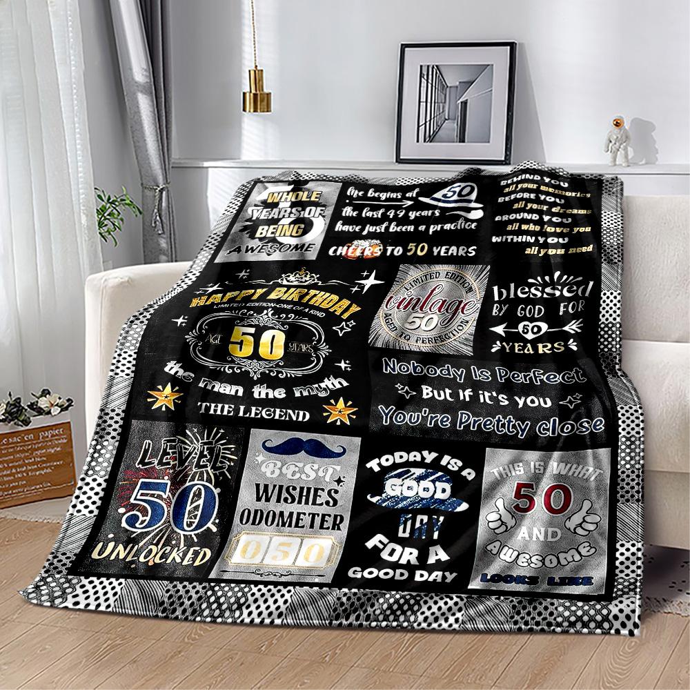 50 Years Of Love And Laughter flannel,Lightweight,Flannel Blanket,Comfortable Blanket, Sofa Blanket, Gift blankets,Holiday Gift Blanket Blankets