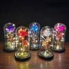 Flower Rose Eternal In Glass Led Light Artificial Flowers Valentines Party Gift