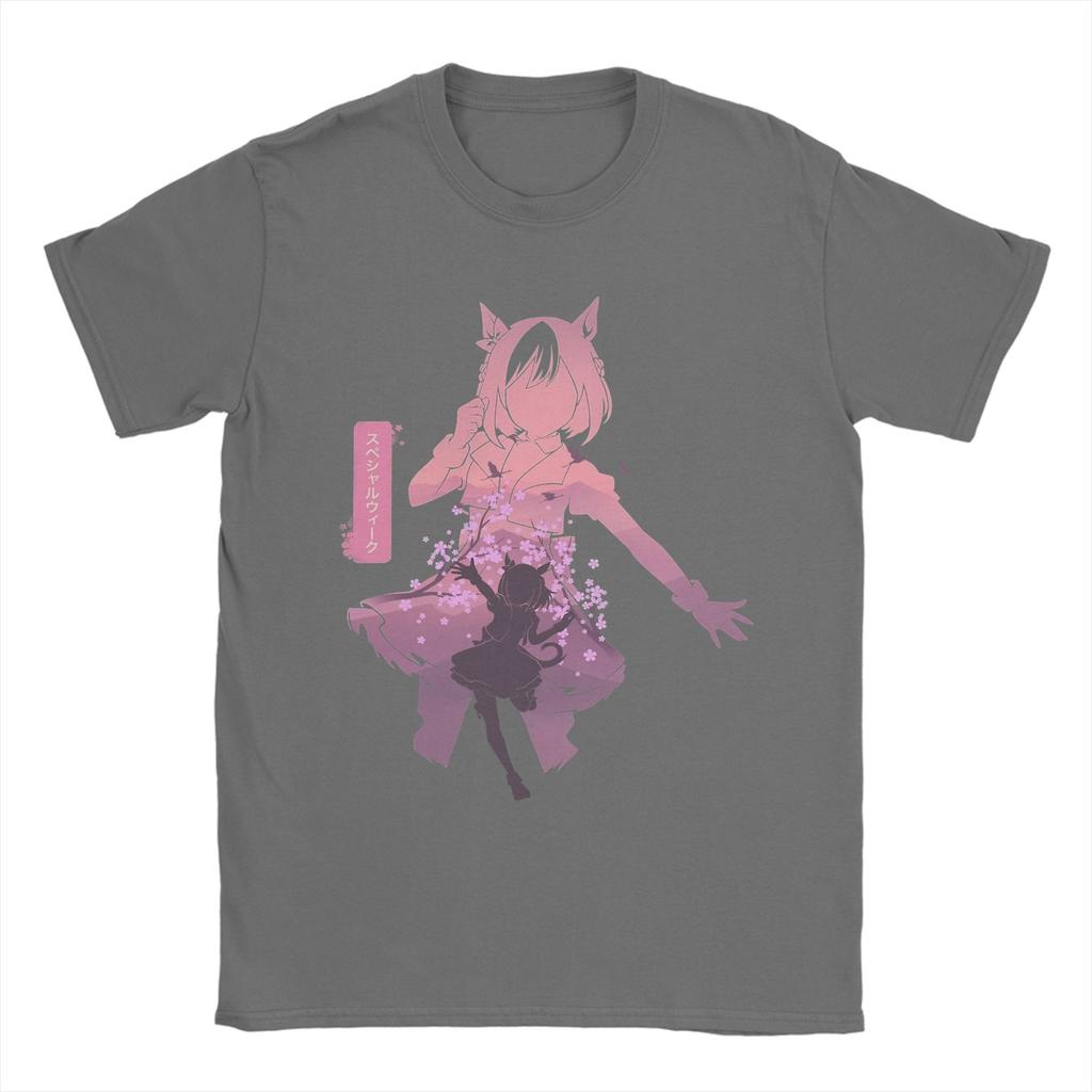 Funny Special Week Uma Musume Anime TShirt for Unisex Round Neck Cotton T Shirt  Short Sleeve Tees Classic Clothes