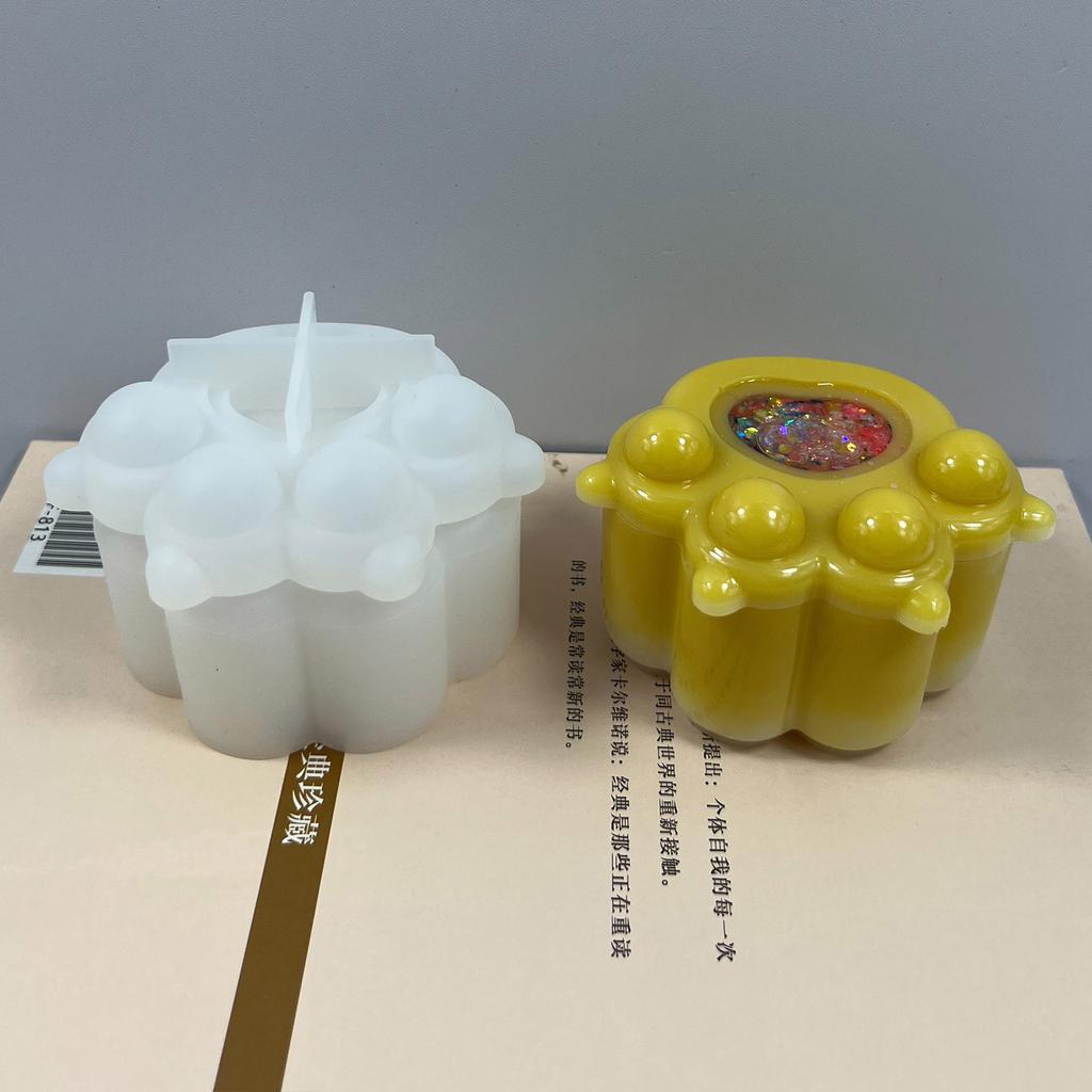 DIY Tigers Paw Shaped Container Silicone Molds 3D Epoxy Resin Mold DIY Storage Box Molds Crafts Jewelry Making Supplies