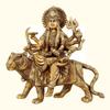 Shri Durga Mata Sitting On Tiger Ashtadhatu Brass Idol, Byaghra Devi - 12 Cm