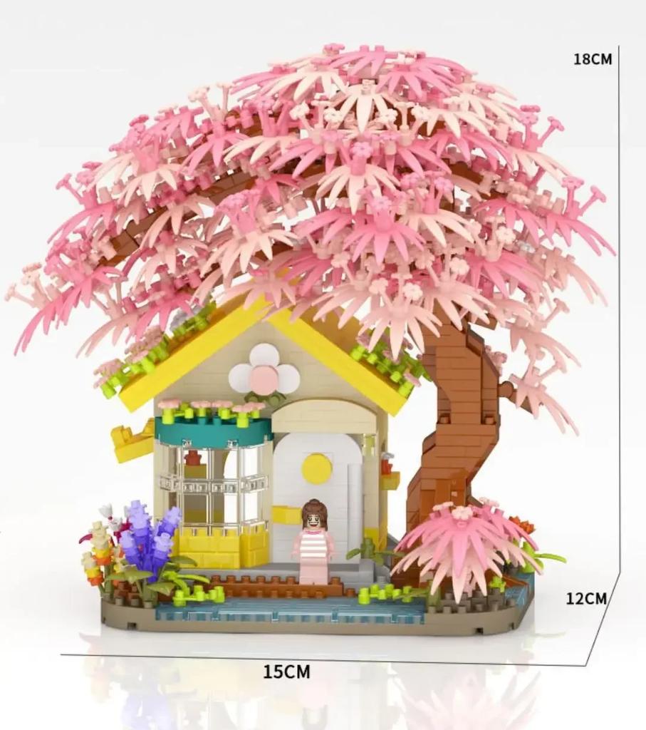 Purple Blossom Sakura Tree Micro Mini Building Blocks Toys Perfect Gift Multiple Styles Office & Home Decor Challenging Bricks