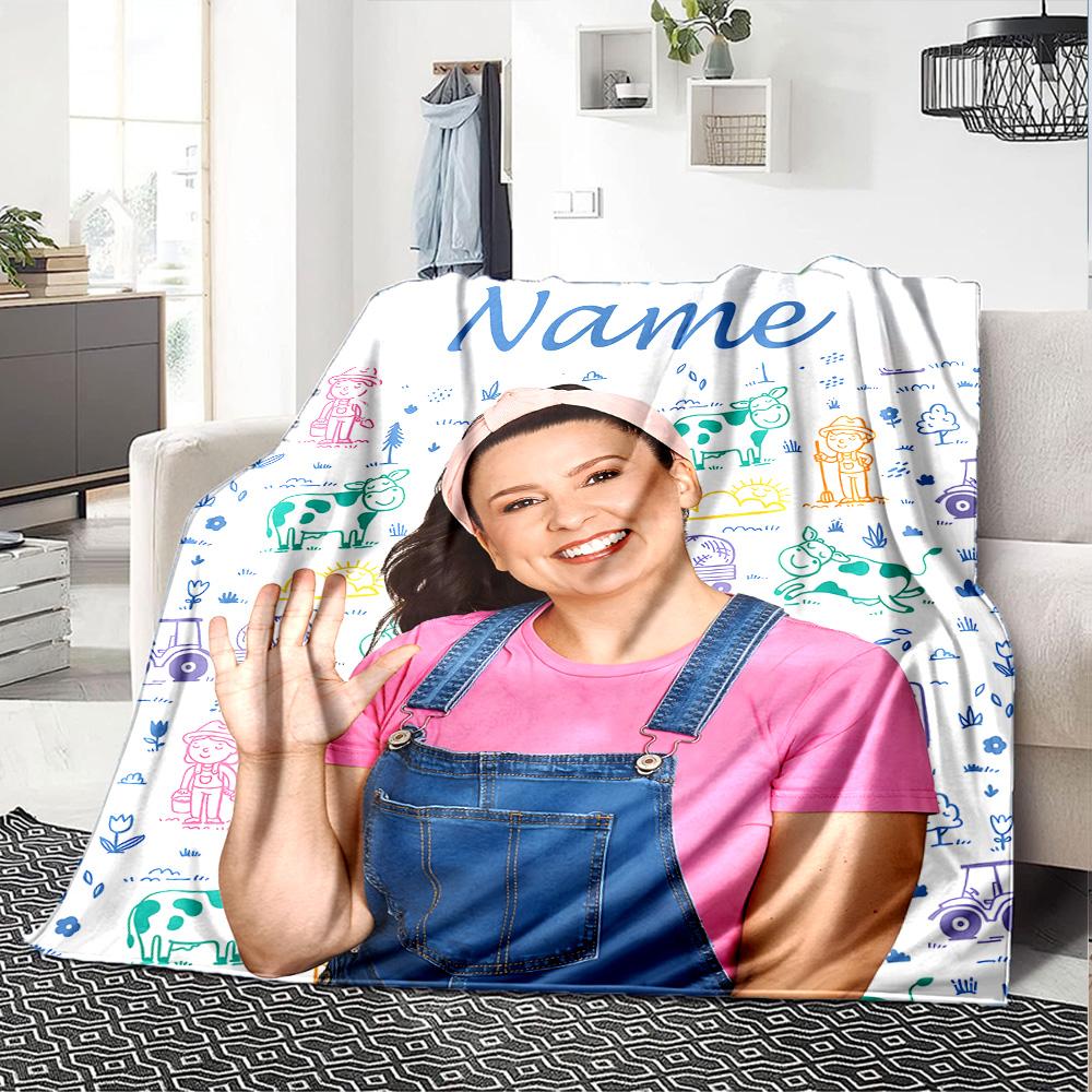 Customizable Ms Rachel1 Throw Blanket – Personalized Name, All-Season Cozy Snug Blanket, Machine Washable, Personalized Blanket