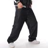 European And American Trendy Men'S Plus Fat Plus Plus Size Pants, Hip-Hop Jeans, Street Dance Printed Loose Skate Pants