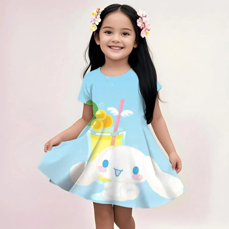 

Fashion girls dress with 3D cartoon bunny print 110
