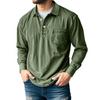 Men's 2026 European Retro Cotton Washed Long Sleeve Polo Shirt