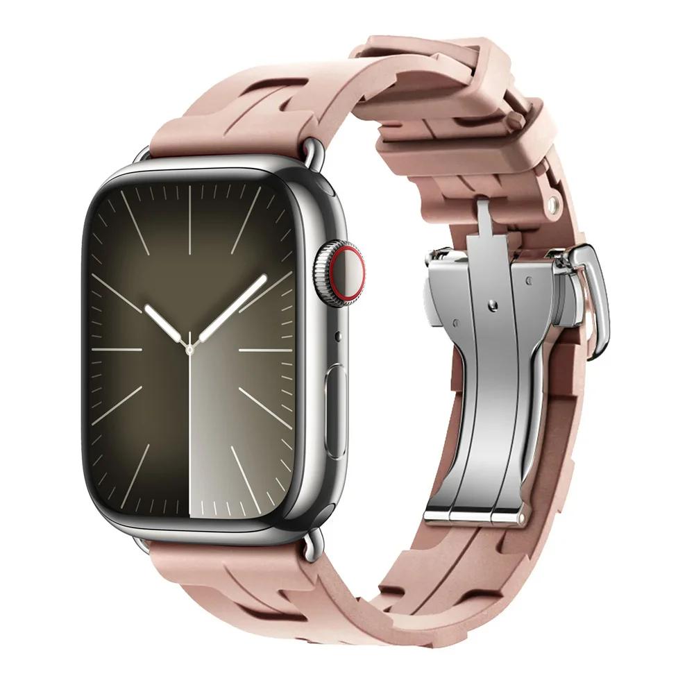 Con Logo Kilim Cinturino in Silicone a Giro Singolo Cinturino per Apple Watch 46mm 42mm Cinturino per Iwatch 11 10 9 8 Ultra3 49mm 45mm 38mm Cinturino per Orologio