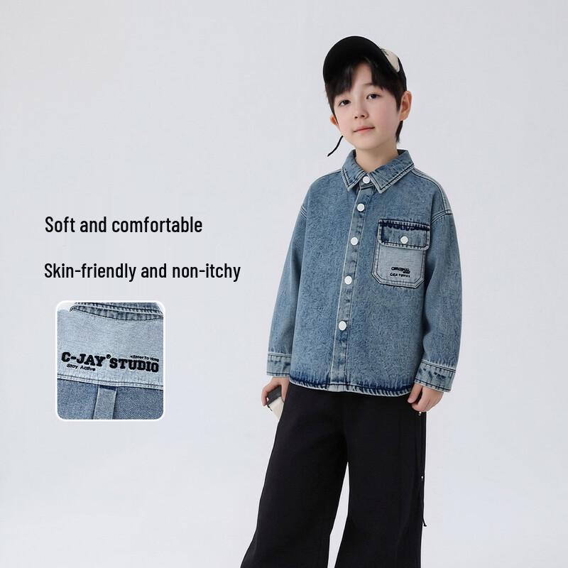 YOYO Fairy Tale Boys' Denim Long Sleeve Shirt Jacket