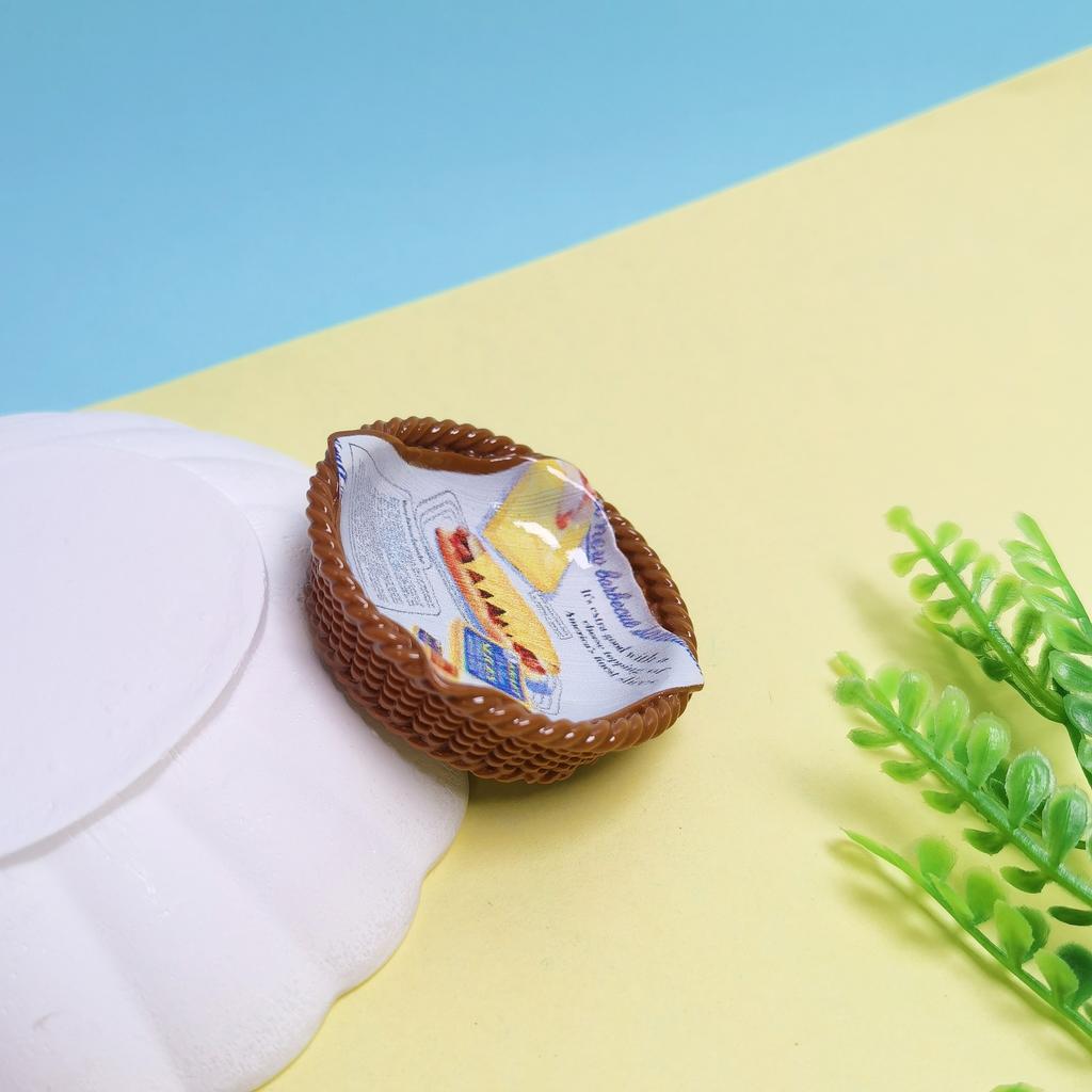 100PCS Cartoon Mini Plate Basket Doll House Miniature Playhouse Kitchen Scene Decoration Mini Basket Doll Accessories Toys
