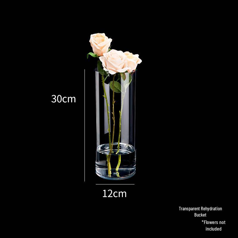 Secchiello Acrilico Risveglio di Fiori: Vaso quadrato grande trasparente per fiori freschi e composizioni