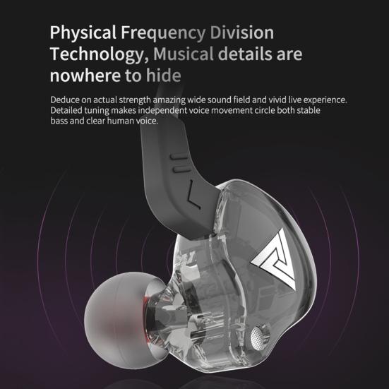 QKZ AK6 Universal 3.5mm Sports In-ear HiFi Sound Earphones for Phones Tablet