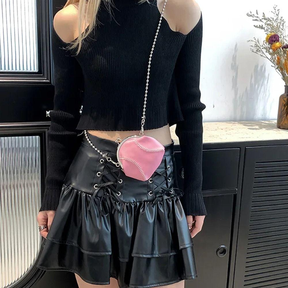 Personalizovaná řetízková mini skořepinová taška Vtipný baseballový design Vintage crossbody kabelka Dárek