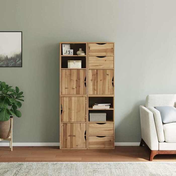 VidaXL Armoires latérales 4 pcs ODDA 40x24x79 cm bois massif pin, armoire, buffet, meuble de rangement de cuisine, meuble de 3365348