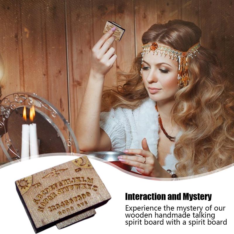 Miniature Spirit Board with Drawer Ouija Board Wooden Miniatures With Planchettes Emotional Love Drawer Home Decoration Gift