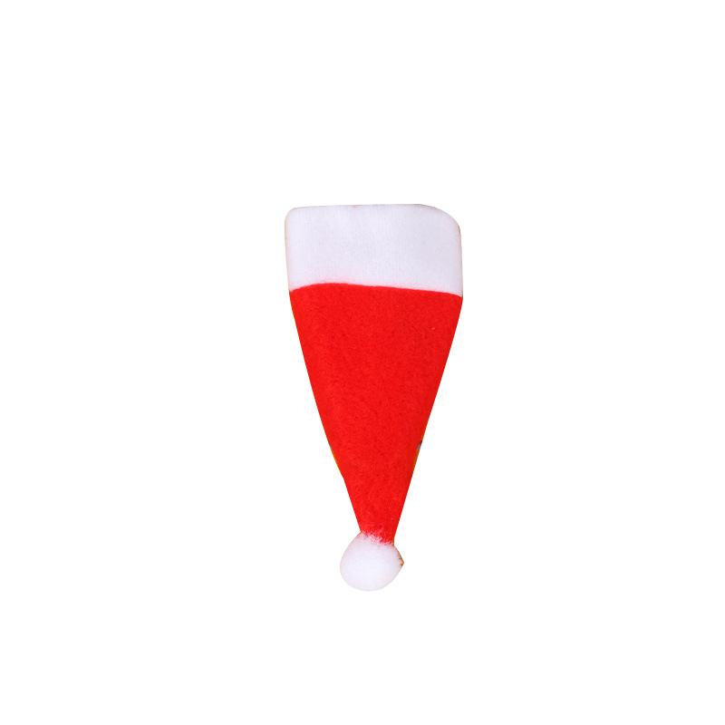 Christmas Tree Supplies Small Hat Cutlery Set Non-woven Christmas Hat Bag Wine Bottle Decoration