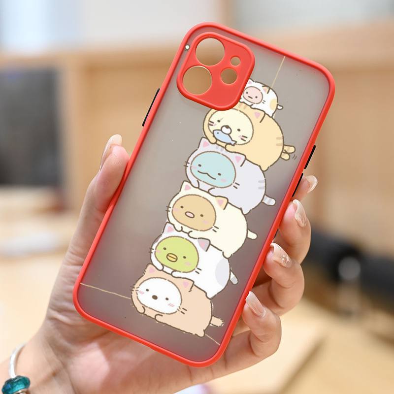 Sumikko Gurashi Lovely Cartoon Phone Case Matte Transparent  For Iphone 11 12 13 6 S 7 8 Plus Mini X Xs Xr Pro Max Cover