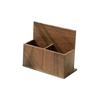 Light Luxury Walnut Wood Double Compartment Remote Control Organizer