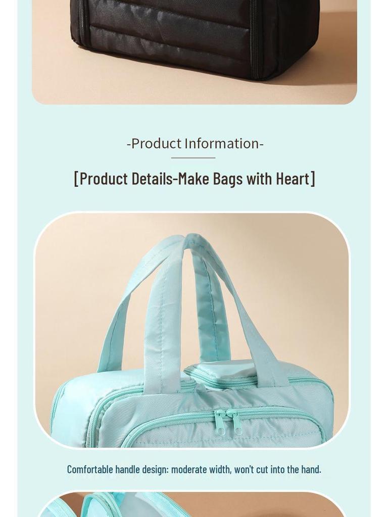 2025 Fashionable Minimalist Women's Large-Capacity Travel Makeup Bag - Portable, Lightweight, Partitioned Storage for Toiletries