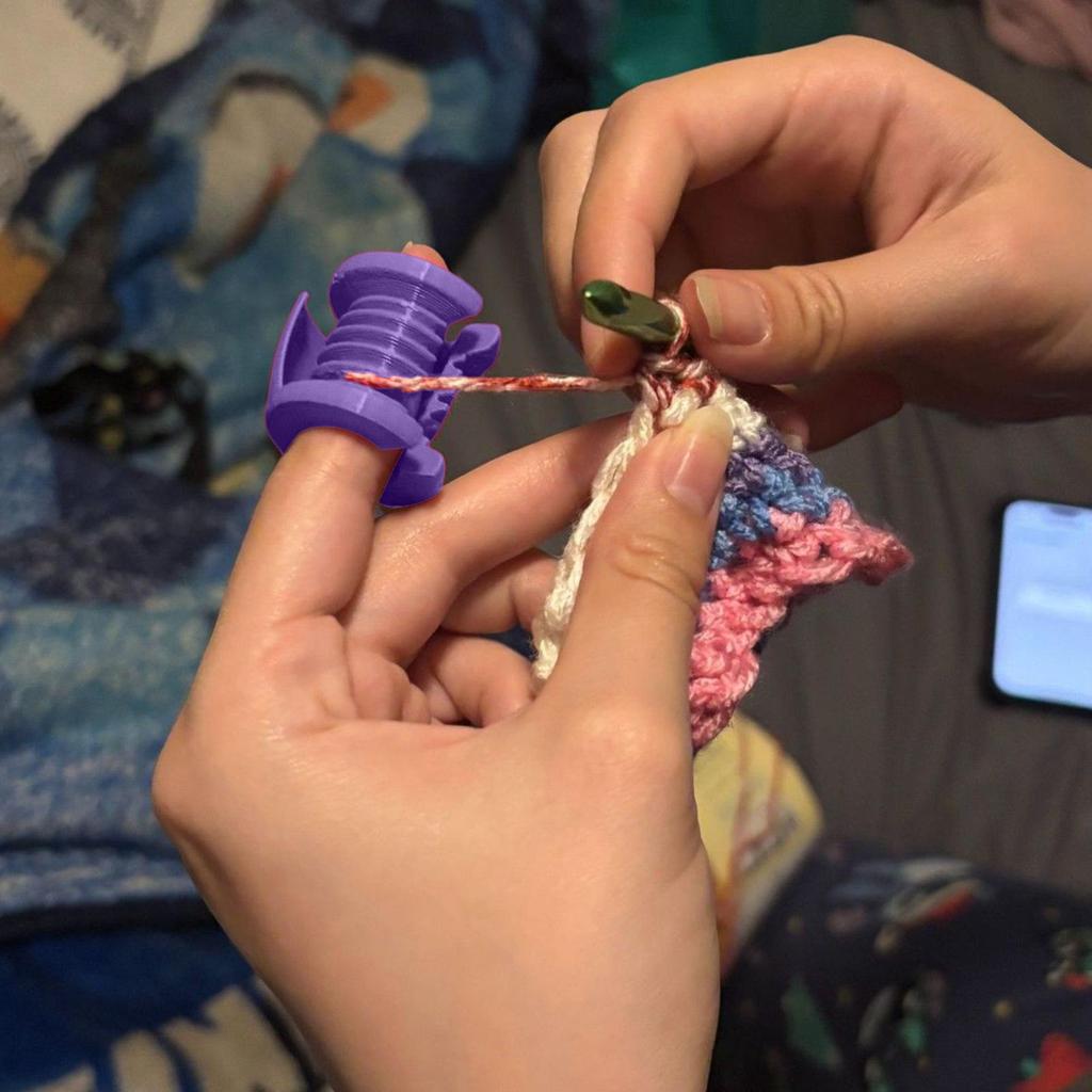 Häkel-Fingerschutz Strickhandwerk Fingergarnführer Werkzeug Häkel-Spannring 3D-Druck Garnführerring zum Stricken