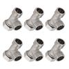 6PCS 3 Way Tee Connectors G1 2 Male and Female Thread Stainless Steel 3 Way Diverter Water Line Splitter