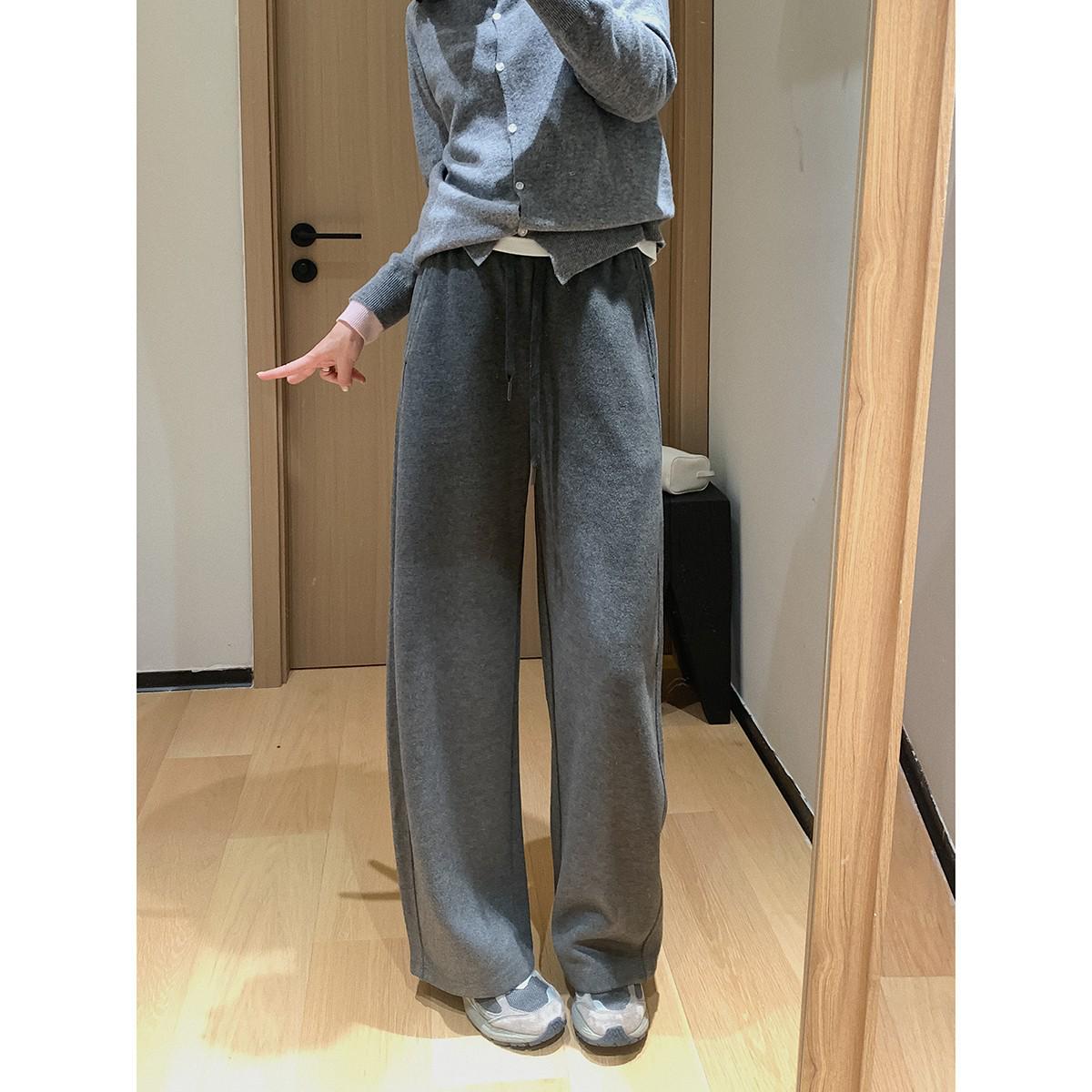 

DIY Acetic Acid Camel Hair Cocoon Pants: 550g Thickened Slimming Narrow & Wide-Legged Sweatpants. Large (L)