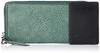 Soratina Babel Round Zip Long Wallet with Pass Case, Italian Leather, Green