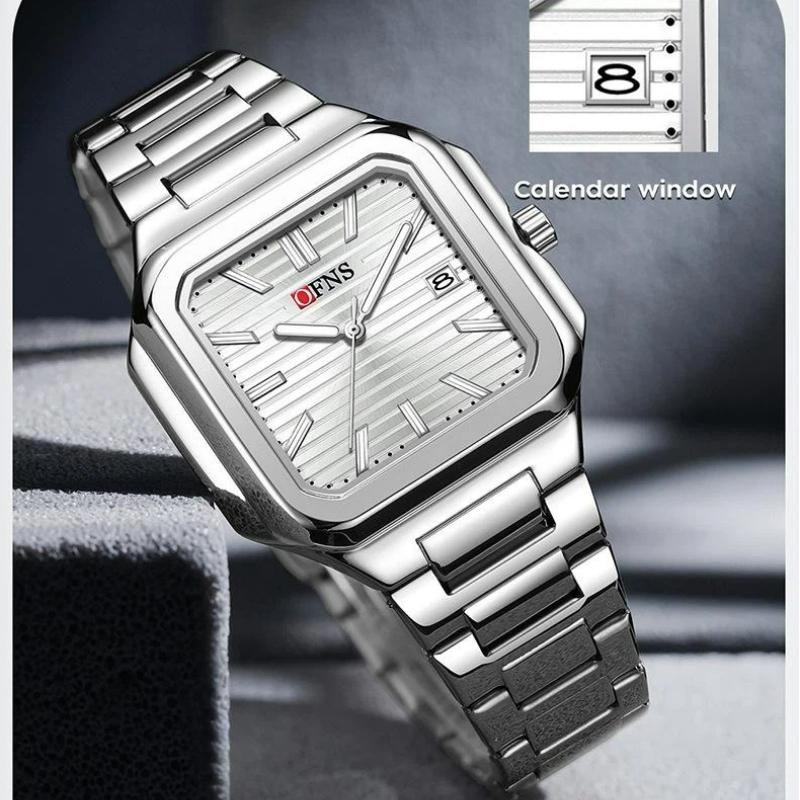 Luxury Square Male Watch Waterproof Luminous Date Quartz Watches For Men Stainless Steel Fashion Men's Clock