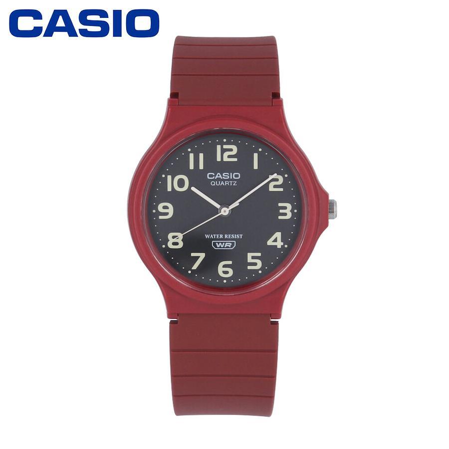 CASIO Quarz MQ-24UC-4B Schlank leicht Analog Erdfarben Schwarz Rot Armbanduhr Für Herren / MQ-24UC MQ-24