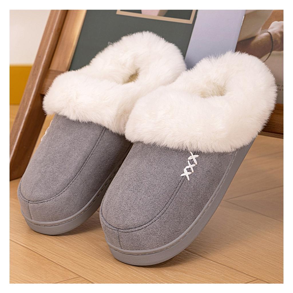 Hairy Slippers for Women, Winter New Style, Warm and Comfortable Home Slippers with Thick Cotton and Velvet Added