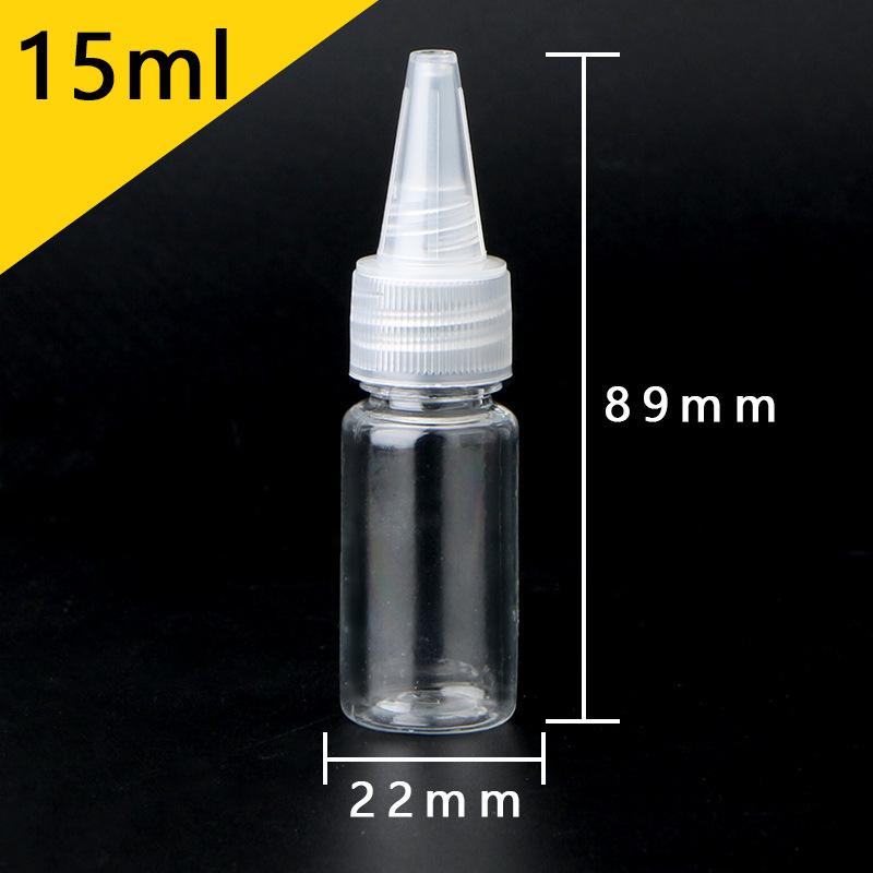 Transparente PET-Kunststoff-Quetschflasche mit Spitze für Kleber, Lotion oder Pigmente - Erhältlich in 50 ml und 100 ml