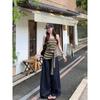 Kumikumi American Vintage Gyaru Stripe Strap Tube Top Vest Women Clothes Summer Chic Age-Reducing Slimming Top