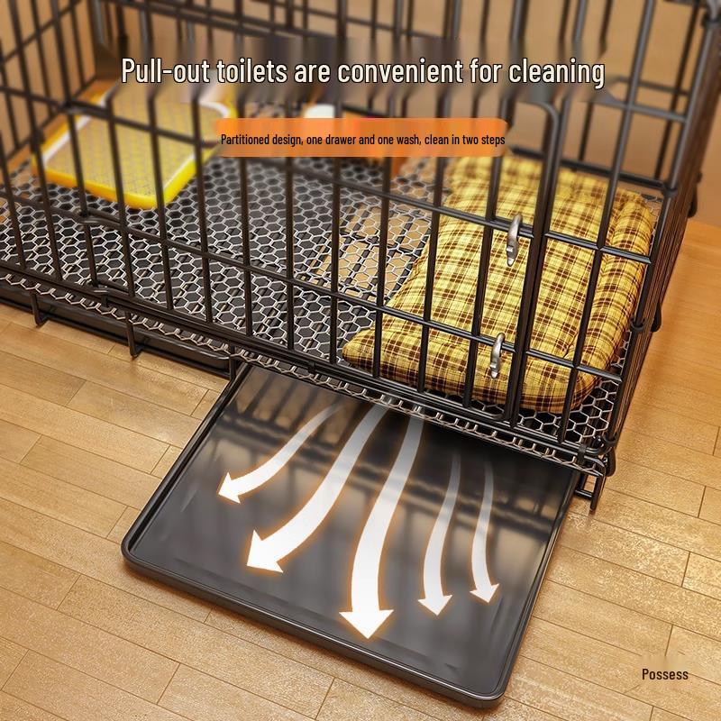 Medium/Large Dog Cage with Toilet - Indoor/Outdoor Pet Fence for Golden Retriever, Shiba, Teddy, and Kittens