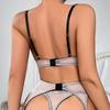 Sexy Sheer Lingerie Set for Women Floral Embroidery Multi-strap Bra Set Adjustable Split Lingerie Set