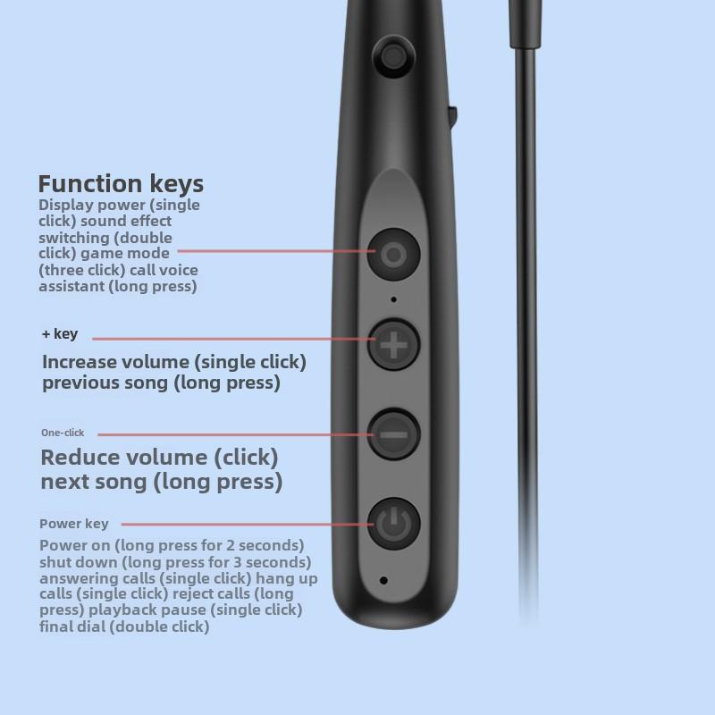 Bluetooth Headphone Neck Neck Wireless Motion Ultra Long Standby Battery Life Noise Reduction