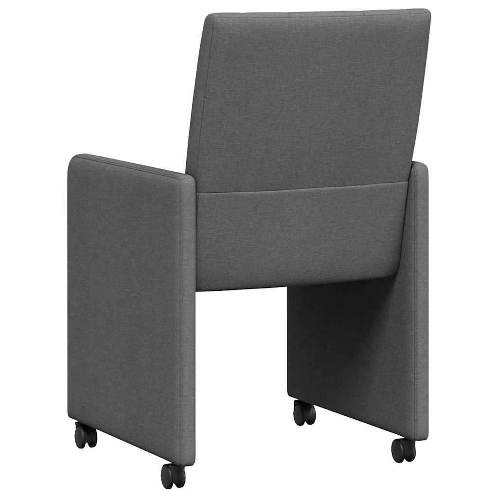 Dining Chairs with Casters 2 pcs Dark Grey 58 x 65 x 94 cm