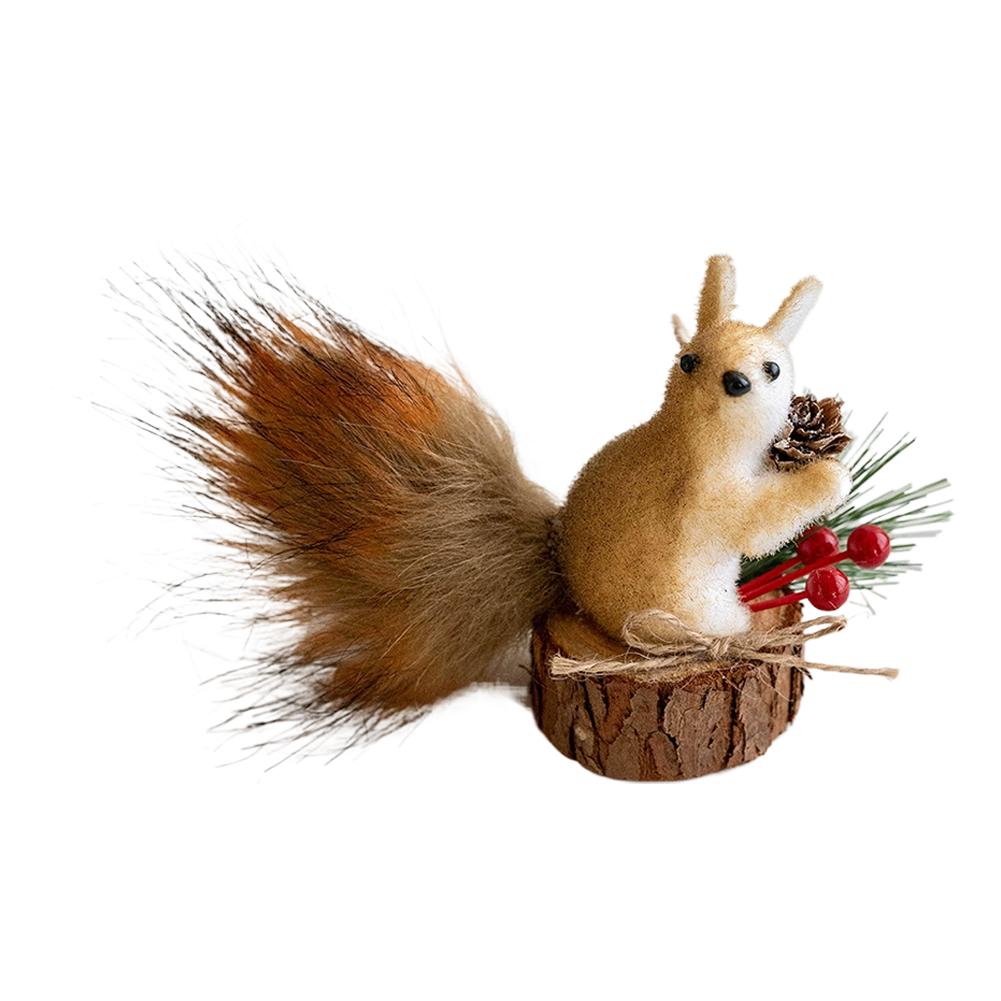 Squirrel Figurine Foam Light-weight Squirrel Ornament Lifelike Squirrel Decoration For Christmas Tree Squirrel Pendant Ornament