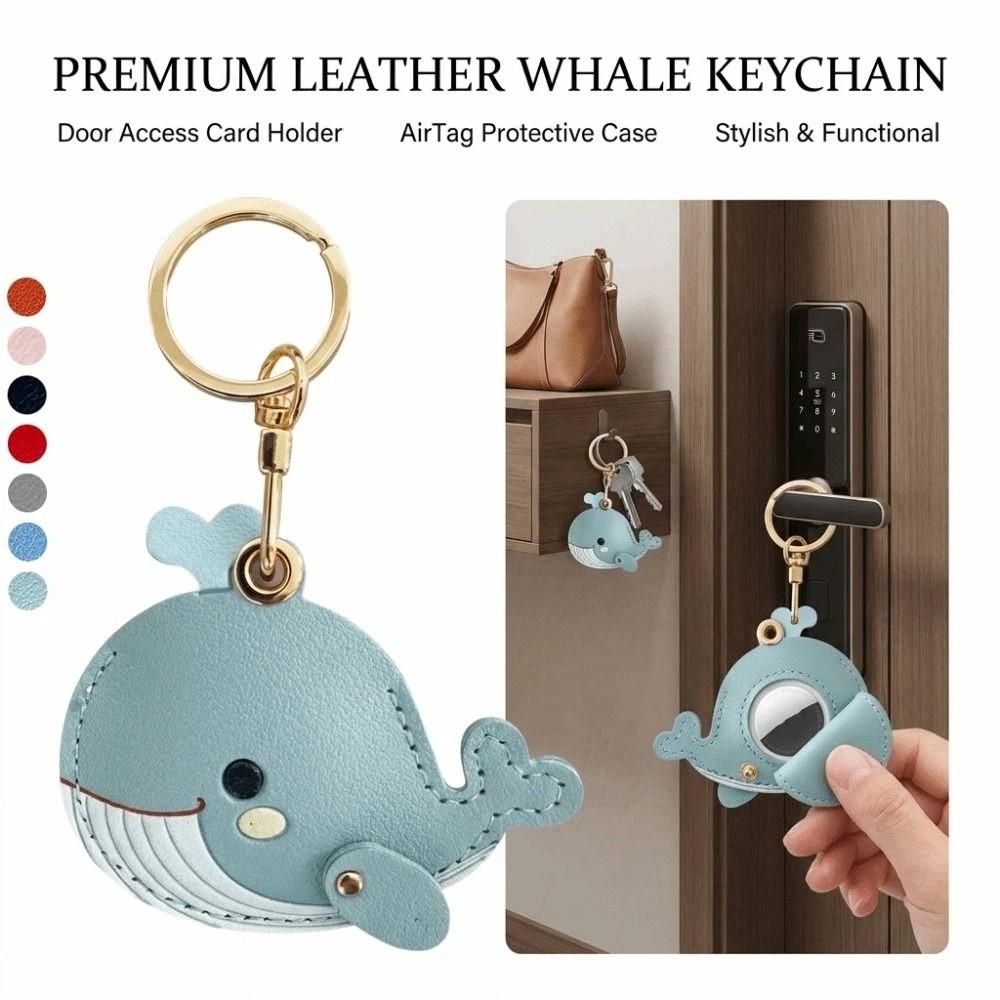 Anti-Drop Leather Keychain Antirust GPS Case Cover for Airtag Protective Cover  For Keys Bag Wallet