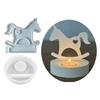 Hearts Horse Candlesticks Silicone Molds Cute Horse Candle Holder Resins Molds