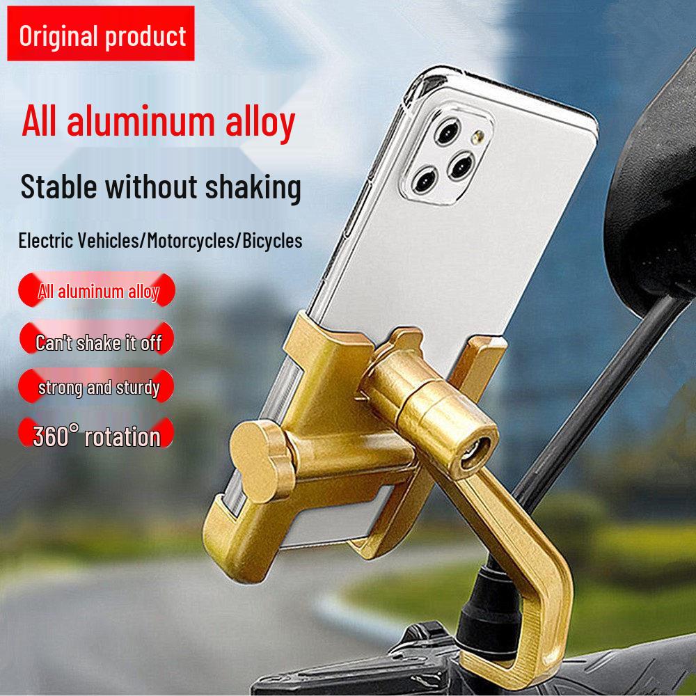 Aluminum Alloy Phone Holder for Bikes and Motorcycles - Suitable for GPS and Navigation