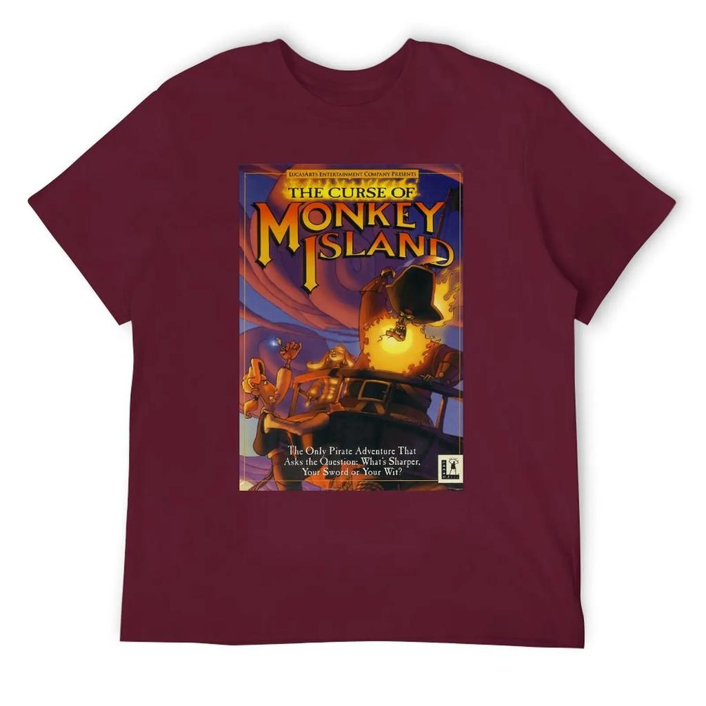 THE CURSE OF MONKEY ISLAND T-shirt Crewneck Sport  Funny Geek Tees Creative Leisure USA Size
