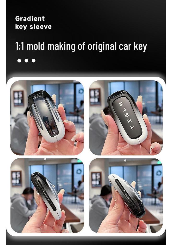 Tesla Schlüsselhülle für Model 3/Y/S/X - Metallgehäuse mit Schnalle, Unisex