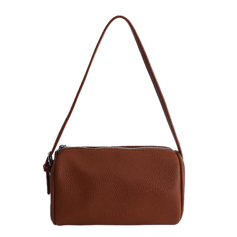 Small Pencil Bags Fashi Designer Women's Handbag Cylindrical Bag Luxury Minimalist Ladies Bag Retro European Style Zipper