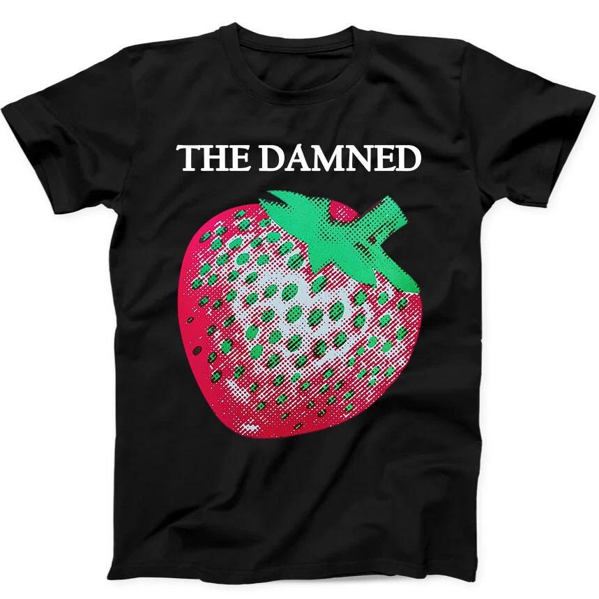 The Damned Strawberries Punk Rock Music Gift Black T Shirt 244 S